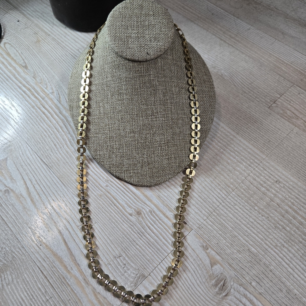 Vintage Gold-Tone Disc Link Chain Necklace